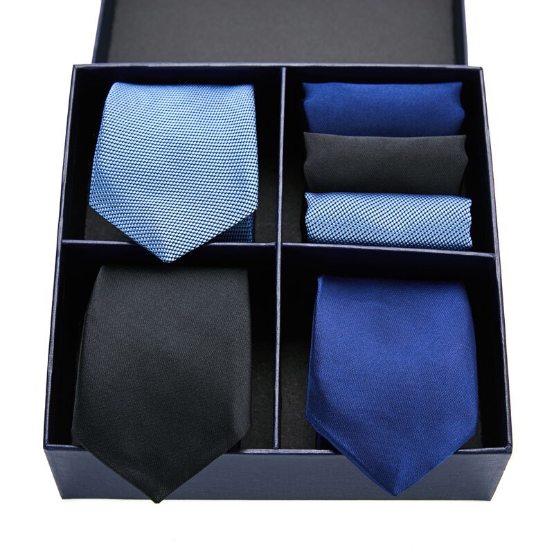 Gift box packing Silk Ties For Men Novelty Hanky  Set 3 Styles  Men's Tie Formal Red Cravat for Wedding Business Necktie