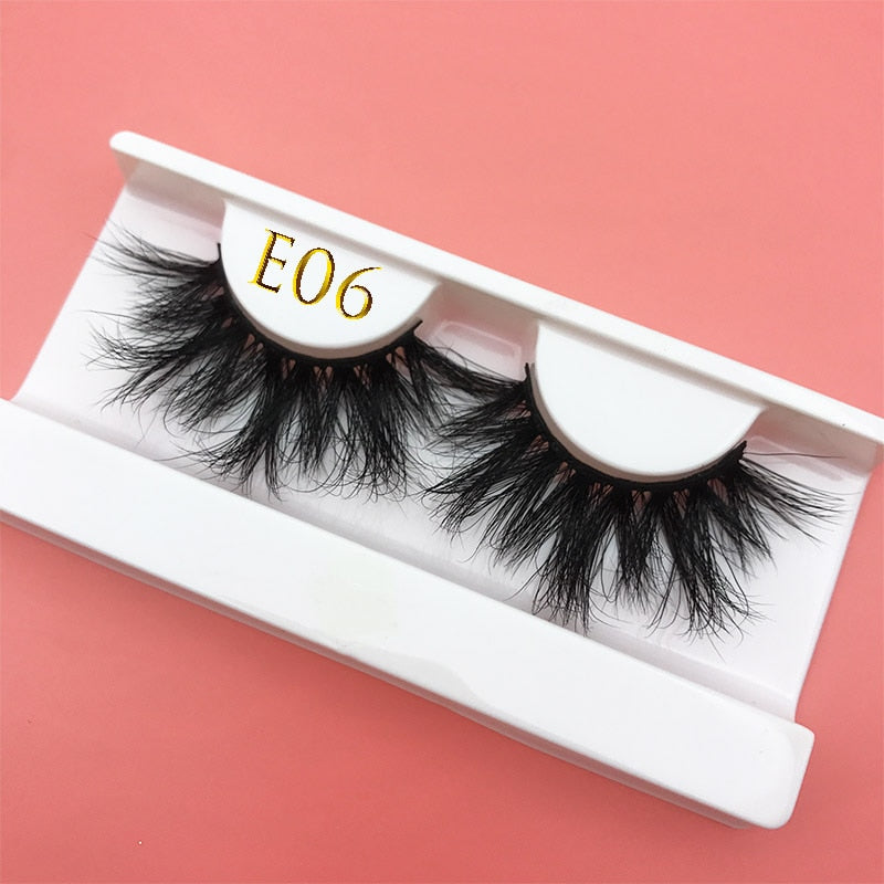 3D MIKIWI real mink lash 25mm E01 extra length and fluffy luxury mink eyelashes natural thick Eye lashes wispy makeup extention