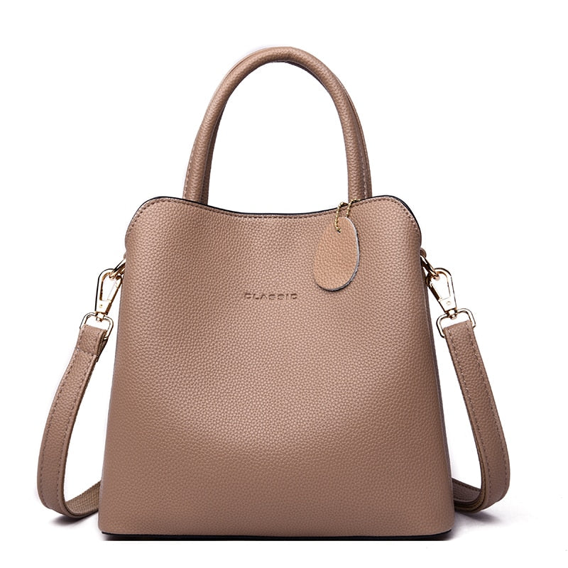 Three Layers Luxury Handbags For Women Designer High Quality  Leather Crossbody Shoulder Bags Ladies Casual Tote Bag Sac A Main