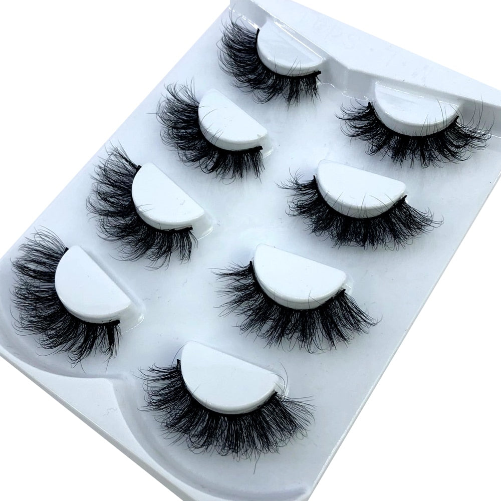 HBZGTLAD New 7/8 pairs 15-25mm natural 3D false eyelashes fake lashes makeup kit Mink Lashes extension mink eyelashes maquiagem