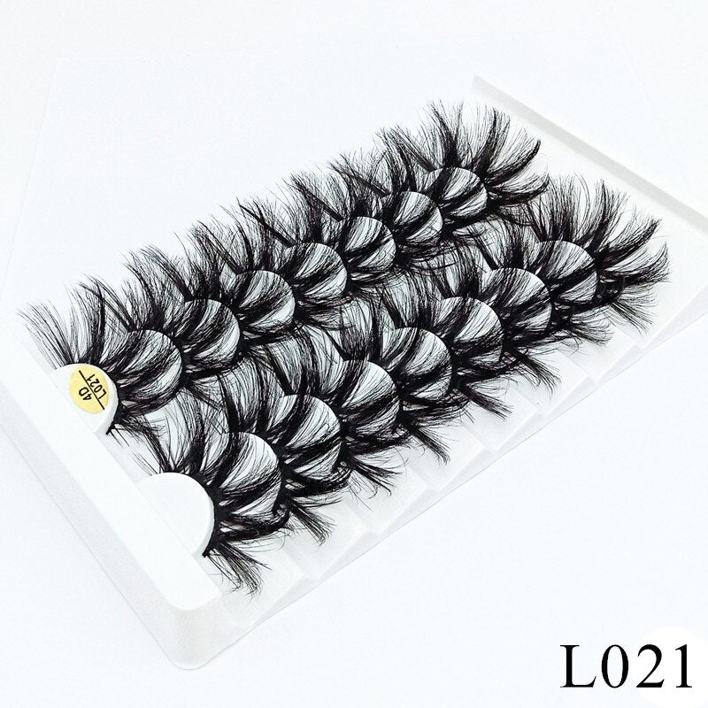 3/5/8 Pairs 3D Mink Lashes 25mm Dramatic Volume Eyelashes Mink Natural Long Silk Eyelashes Beauty Makeup Eyelash Extension Tool