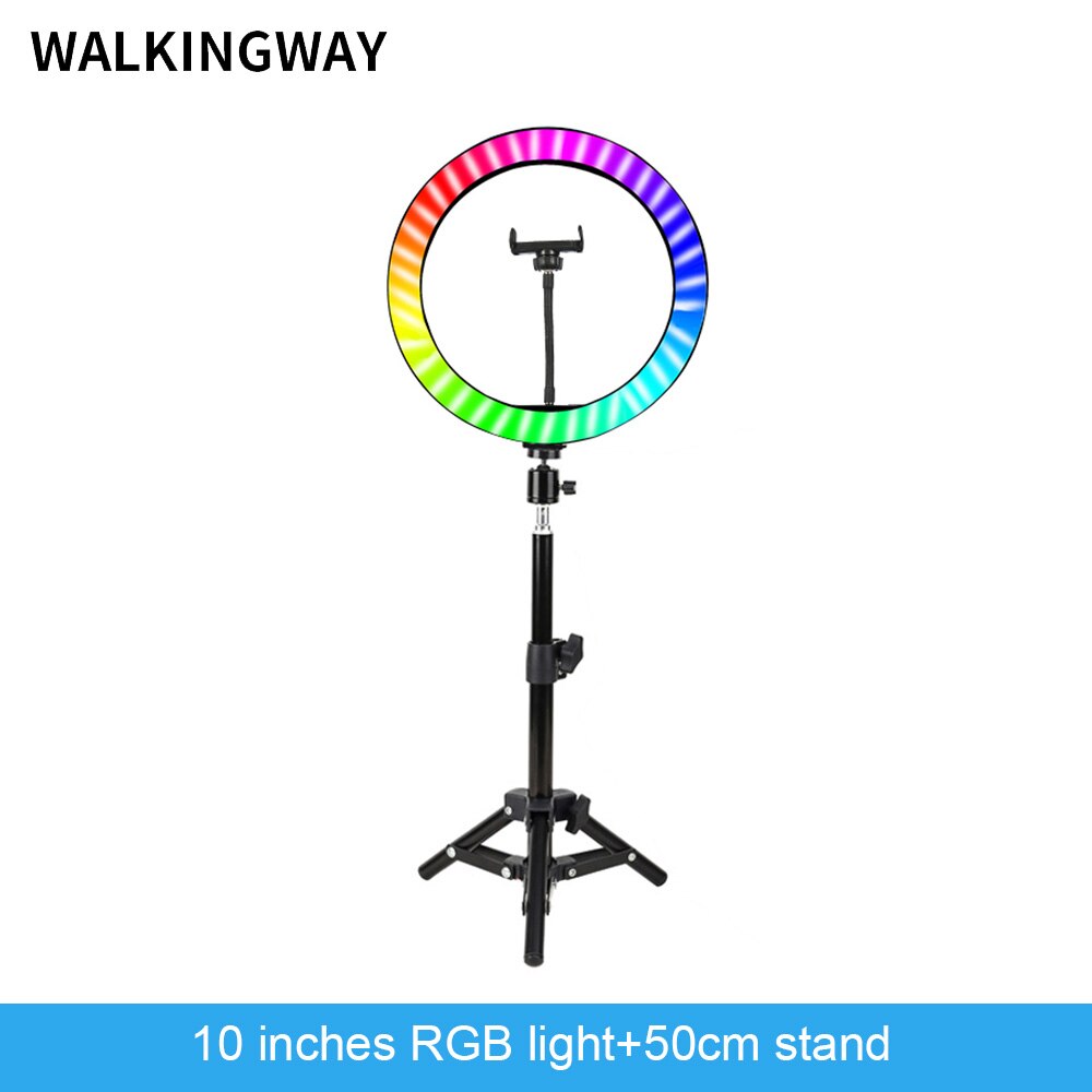 10" LED circle round light 26cm Photography Lighting Dimmable Selfie RGB lamp with tripod for makeup Youtube Tiktok phone camera video