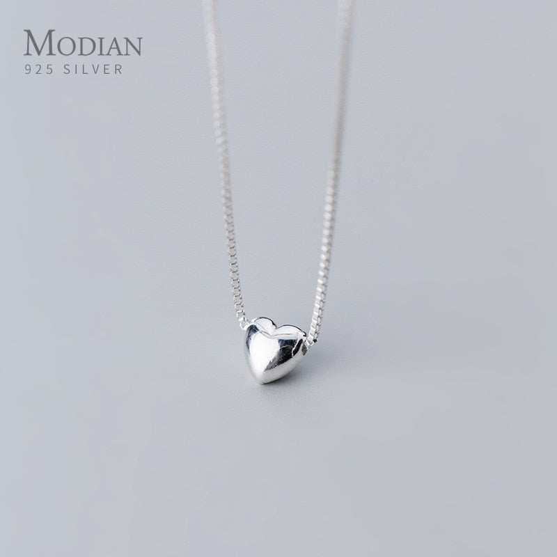 Modian Romantic Hearts Pendant Necklace for Women Genuine 925 Sterling Silver Link Chain Necklace Fashion Jewelry 2020 New