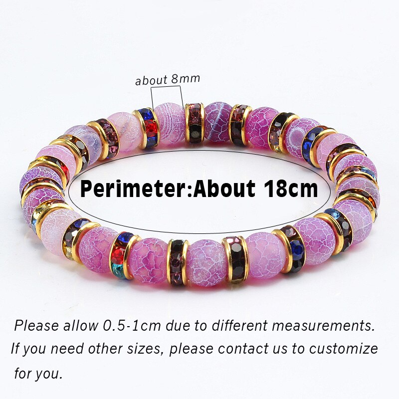 1Pcs Classic Colorful Purple Love Crystal Beaded Chakra Yoga Bracelet Female Natural Stone Beads Bracelets Women Men Jewelry Hot