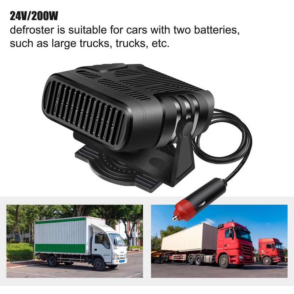 2 IN 1 Portable 12/24V 120W Auto Car Heater Defroster Demister Electric Heater Windshield 360 Degree Rotation ABS Heating Coolin