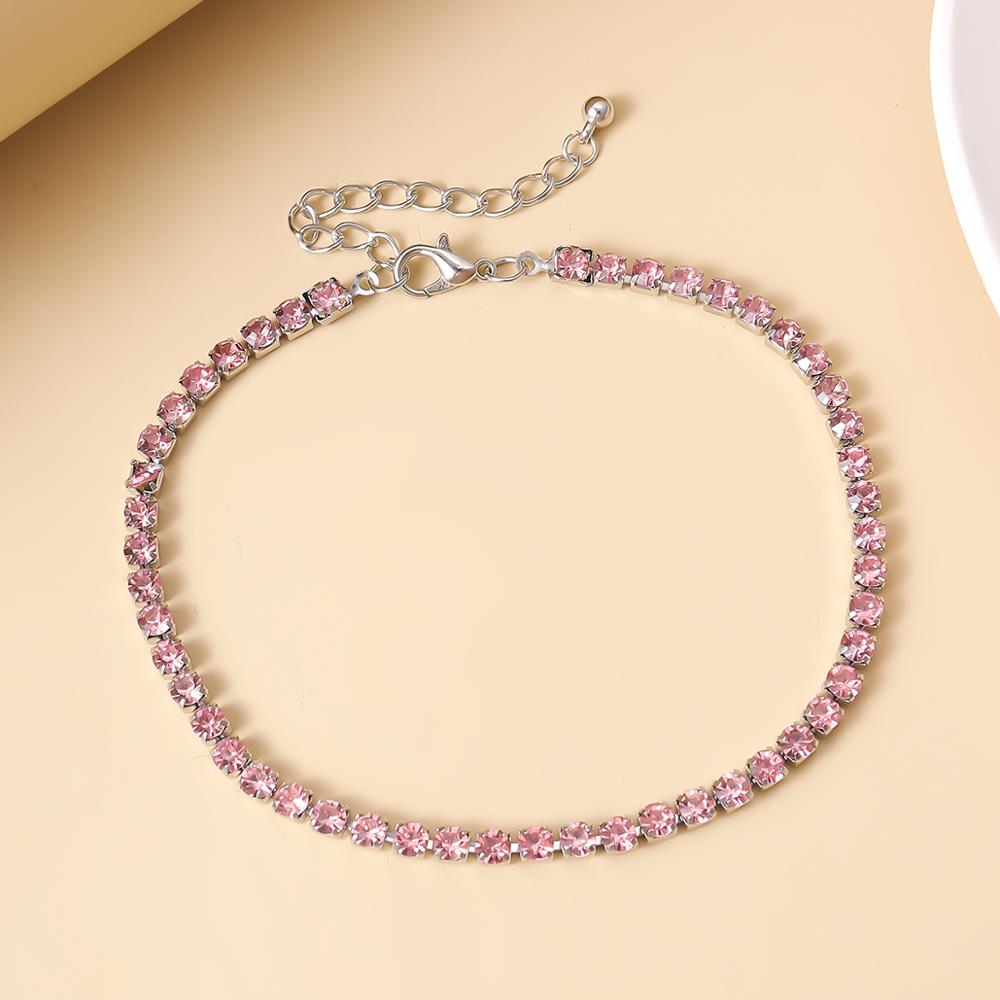 IngeSight.Z 4 Colors Charm Luxury Shiny Rhinestone Anklet Bracelet Adjustable Crystal Anklets On Foot Barefoot Sandals Jewelry