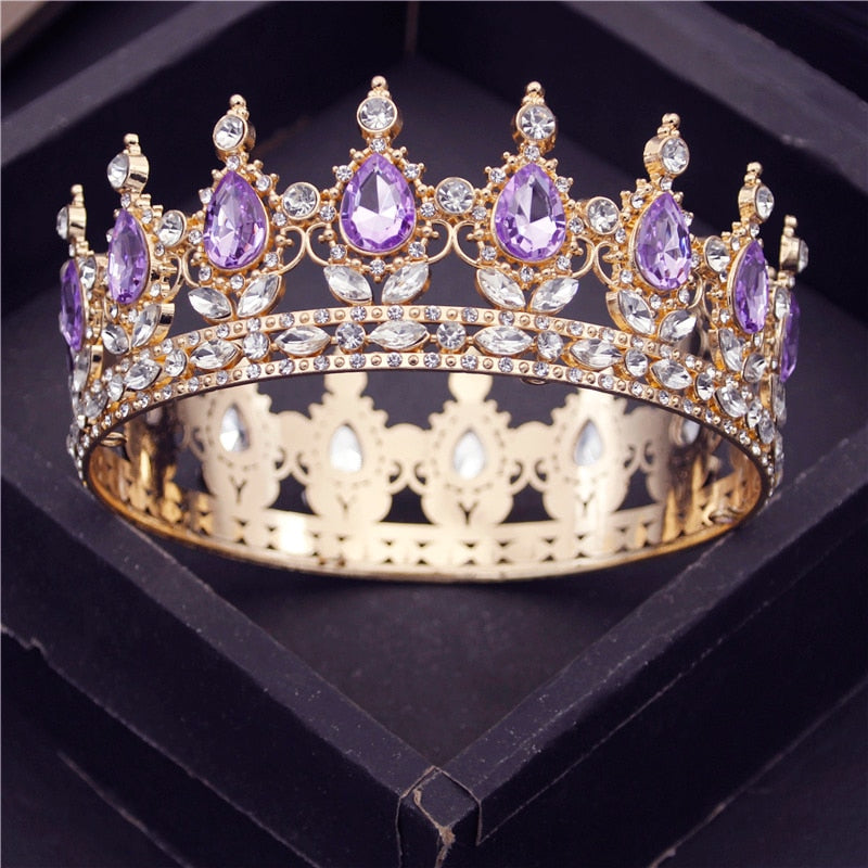 Crystal Vintage Royal Queen King Tiaras and Crowns Men/Women Pageant Prom Diadem Hair Ornaments Wedding Hair Jewelry Accessories