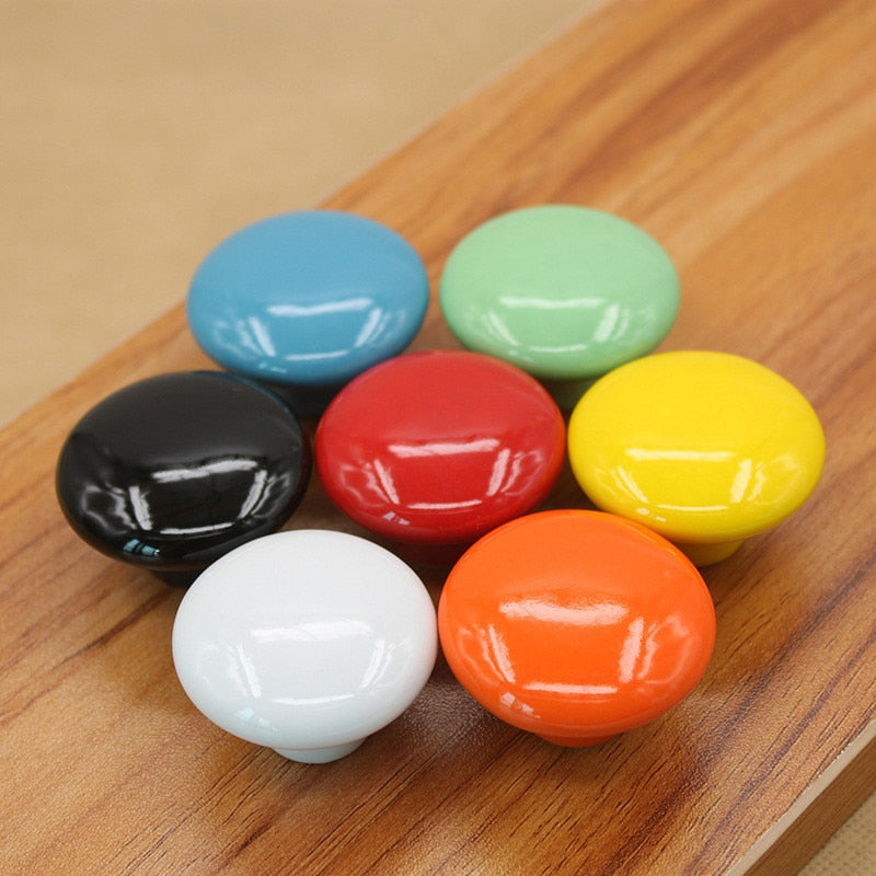 Ceramic Cabinet Knob Colorfull Children Handles for Furniture Drawer Knobs Cupboard Pulls