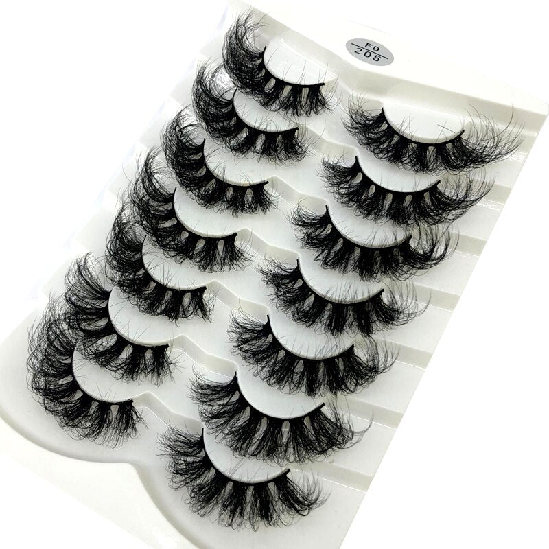 HBZGTLAD New 7/8 pairs 15-25mm natural 3D false eyelashes fake lashes makeup kit Mink Lashes extension mink eyelashes maquiagem