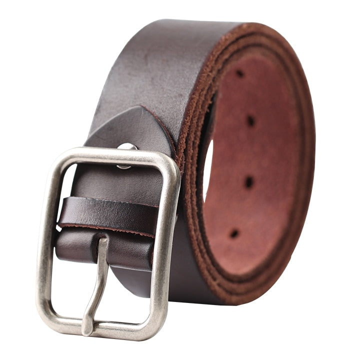 Vintage 100% Genuine leather Belt for Men High Quality Natural Cow Leather Men's Belt Male Strap for jeans or pants