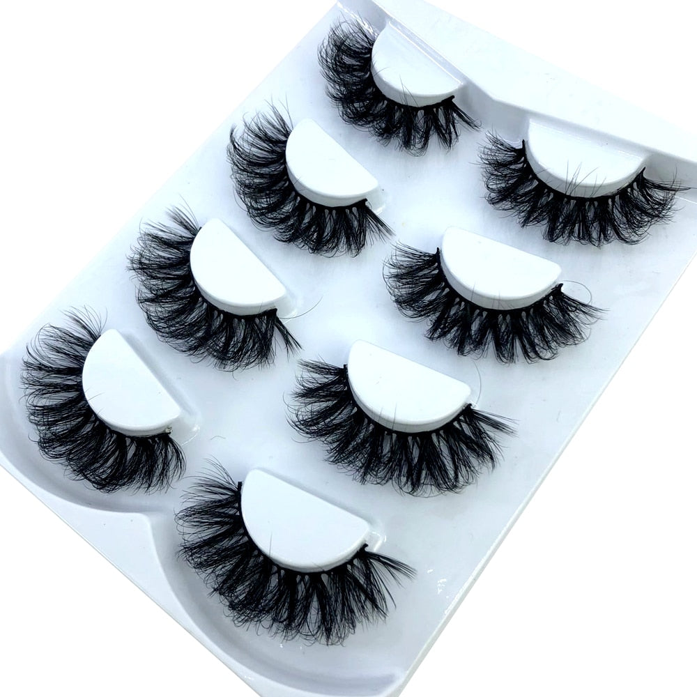 HBZGTLAD New 7/8 pairs 15-25mm natural 3D false eyelashes fake lashes makeup kit Mink Lashes extension mink eyelashes maquiagem