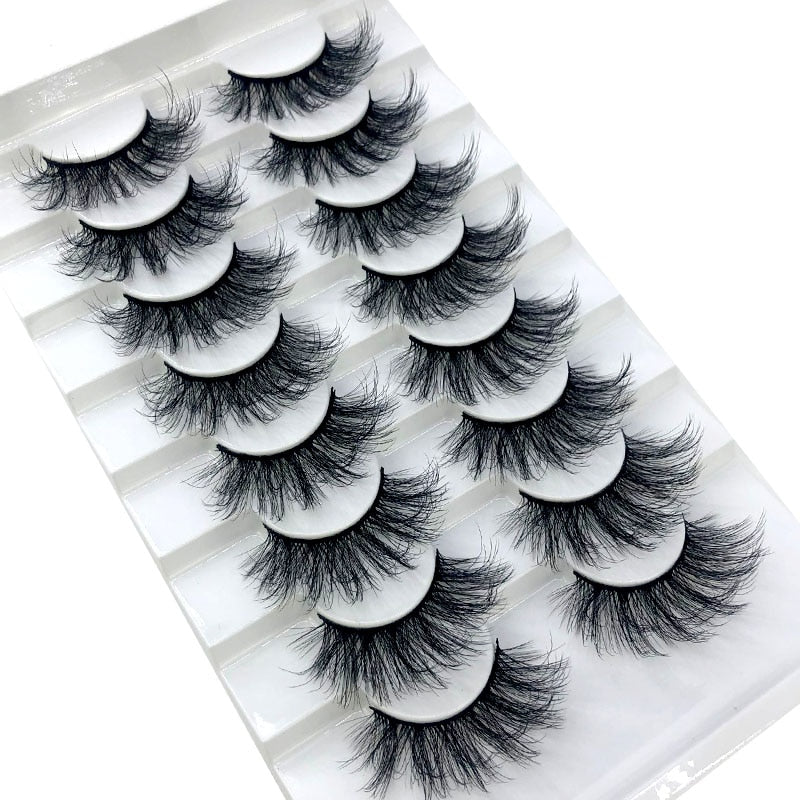 HBZGTLAD New 7/8 pairs 15-25mm natural 3D false eyelashes fake lashes makeup kit Mink Lashes extension mink eyelashes maquiagem