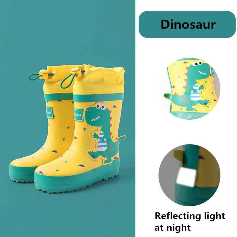 Unicorn Kids Rain Boots Boy Girl Waterproof Shoes New Cartoon Printed Fashion Children Rubber Boots With Calf Waterproof Cover