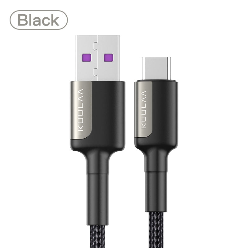 KUULAA 5A USB Type C Cable For Samsung Xiaomi mi Redmi Fast Charging USB-C Cable Mobile Phone Charger USBC Type-C Data Wire Cord