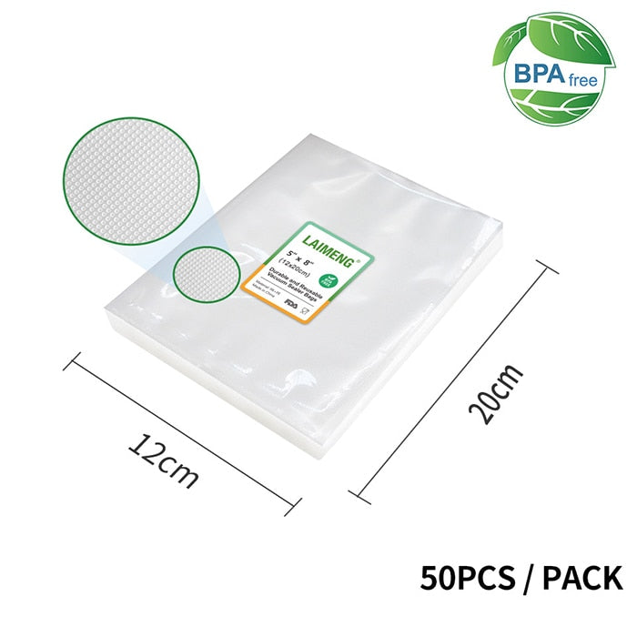 LAIMENG 50 Bags for Vacuum Packaging for Food Saver Vac Sealer Sous Vide Vaccume Pre-Cut Storage Bag For Vacuum Packer P105