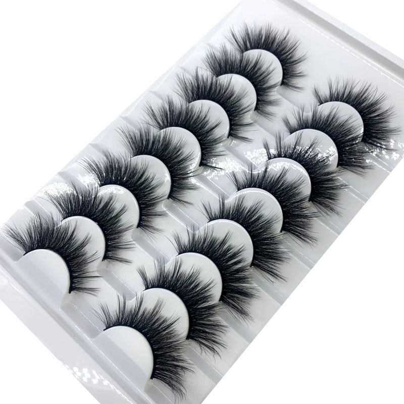 HBZGTLAD New 7/8 pairs 15-25mm natural 3D false eyelashes fake lashes makeup kit Mink Lashes extension mink eyelashes maquiagem