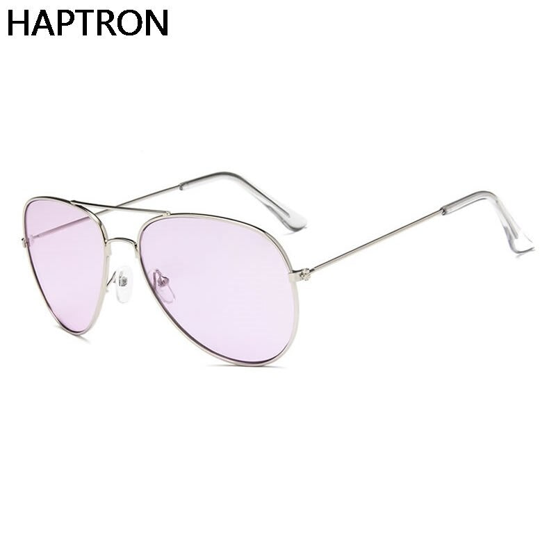 HAPTRON Fashion Oversized candy color sunglasses Women Men Brand Designer Clear Glasses Ocean Color Sun Glasses yellow/pink lens