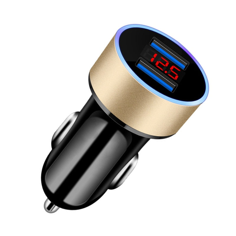 FONKEN 2 USB Car Charger Mobile Phone Charge Adapter LED Fast Charge For Iphone Samsung XIaomi Redmi Universal Phone Chargers