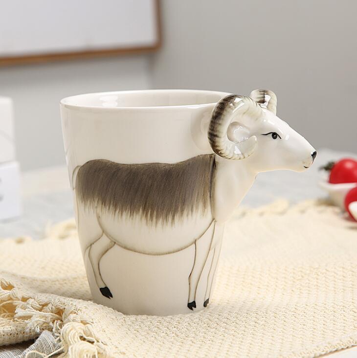 Hand-Painted 3D Animal Ceramic Coffee Cup: A Unique Birthday Gift and Special Occasion Present.