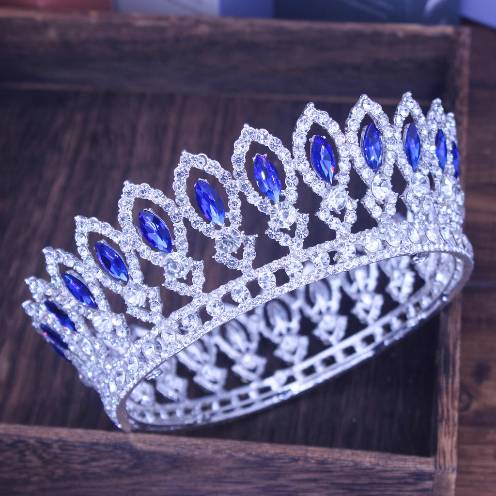 Crystal Queen Wedding Tiara Crown Bridal Pageant Hair Ornaments Baroque Diadem Headpiece Women Bride Head Jewelry Accessories