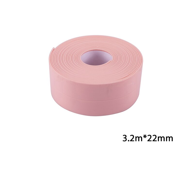 3.2mx38mm 22mm Windows Bath Tape Sealing Strip Pvc Kitchen Waterproof Wall Sticker Self-adhesive Seam Toilet Corner Tape Sealant