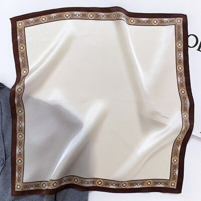 2022 New 100% Pure Silk Scarf Women Neck Hair Foulard Bandana Square Small Headband Hijab Print Poncho Scarves Pashmina