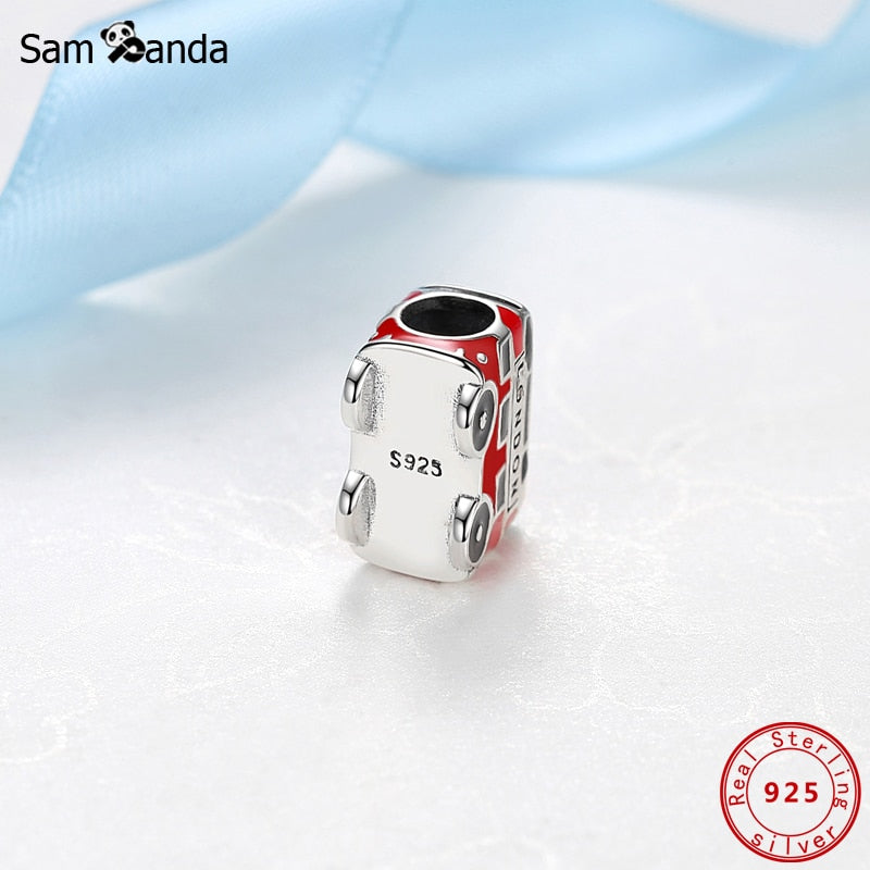 Original 925 Sterling Silver Charm Bead Travel London Bus Camera Suitcase Paris Charms Fit Pandora Bracelets Women Diy Jewelry