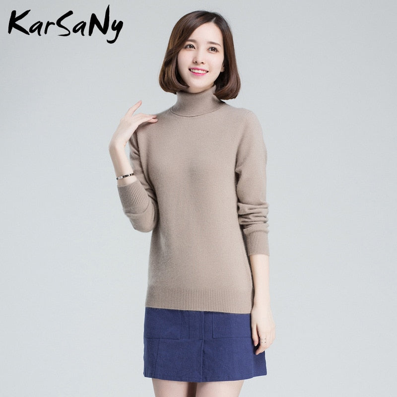 Turtleneck Sweater Women Winter Wool Long Sleeve Women's Cashmere Sweater Women Pull Femme Knit Pullover Womens Sweaters 2021