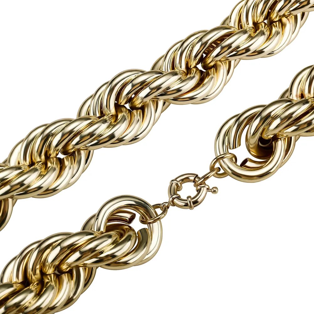 TOPGRILLZ 2021 New 30MM Rope Chain Stainless Steel Mens Luxury Necklace Hip Hop Heavy Metal Punk jewelry 30&quot; For Party Gift