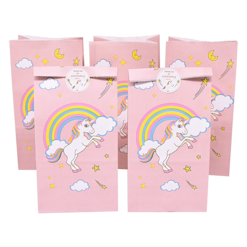 Unicorn Paper Candy Gift Bag Unicorn Party Cookie Popcorn Box for Kids Girl Birthday Party Decoration Supplies Baby Shower Favor