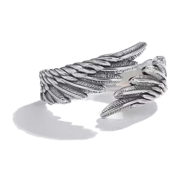 Retro Angel Demon Wing Couples Rings Fashion Men Women Jewelry Vintage Ancient Silver Color Punk Hip Hop Adjustable