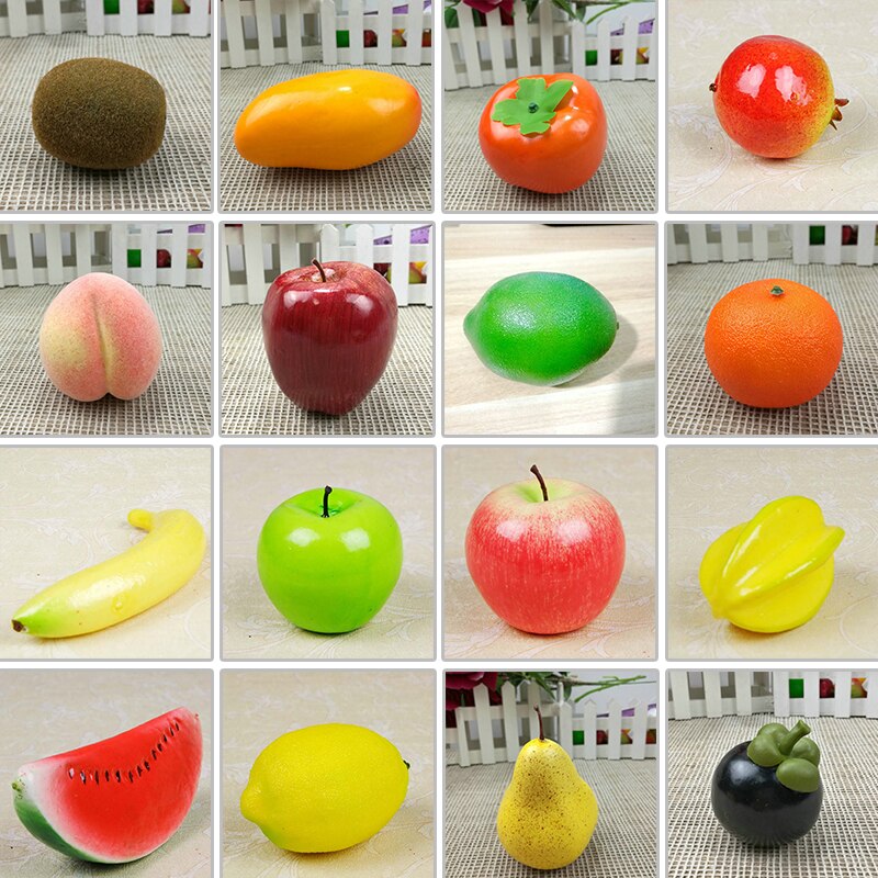 1PC Variety Artificial Fruits Plastic Fake Fruit Kitchen Table DIY Home Decor Artificial Fruits Decorations Festive Party Props