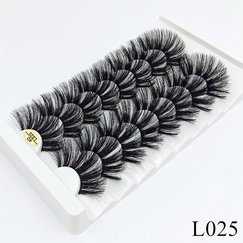 3/5/8 Pairs 3D Mink Lashes 25mm Dramatic Volume Eyelashes Mink Natural Long Silk Eyelashes Beauty Makeup Eyelash Extension Tool