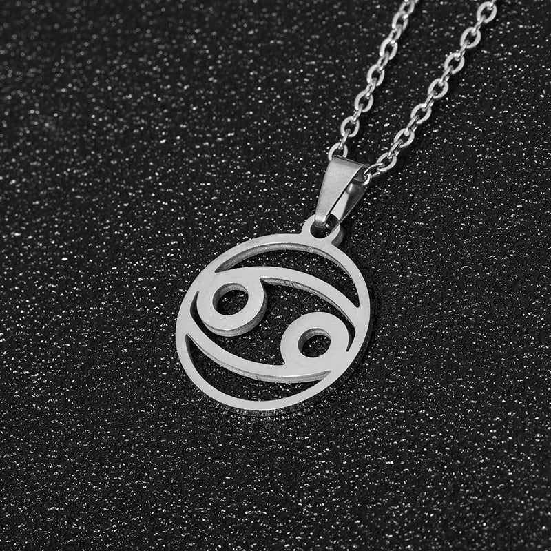 Star Zodiac Sign Necklace Stainless steel. 12 Constellation Pendant Necklace Women Chain Necklace Men Jewelry Gifts