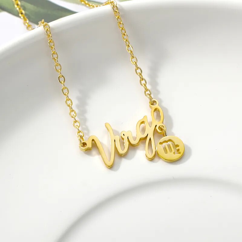 Stainless Steel Charm Jewelry Necklaces featuring Virgo, Libra, and Sagittarius Constellations Pendants. These make for the perfect birthday gifts and are a stylish addition to any outfit.