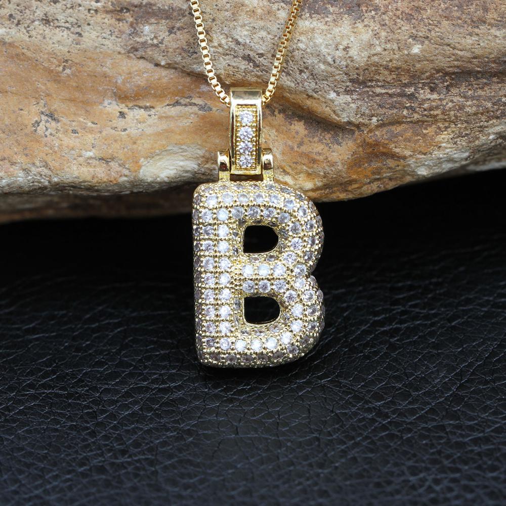 Fashion letters Necklace custom name bubble pendant charm for men and women cubic zircon hip hop jewelry gift