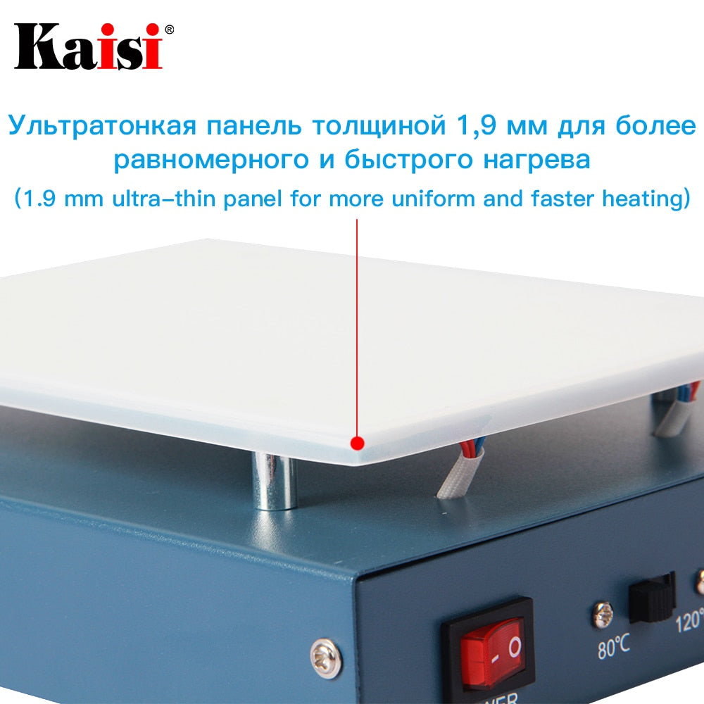 Kaisi LCD Screen Separator Heating Platform 110/220V Glass Removal Smooth Plate Phone Repair Machine Plate Station