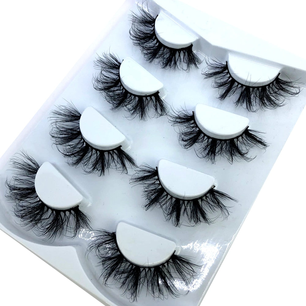 HBZGTLAD New 7/8 pairs 15-25mm natural 3D false eyelashes fake lashes makeup kit Mink Lashes extension mink eyelashes maquiagem