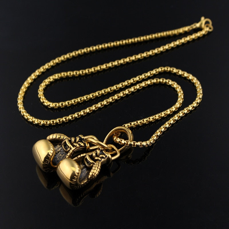 YADA NEW Luxury Mini Boxing Glove Present&amp;Necklace For Men Unisex Choker Hiphop Chain Necklaces Statement Cool Necklace SE200001