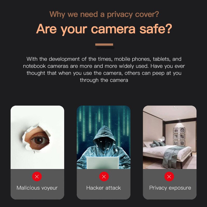 KUULAA WebCam Cover Mobile Phone Camera Lens Cover Sticker Shutter Slider For iPhone iPad Laptop PC Tablet Privacy Web Protect