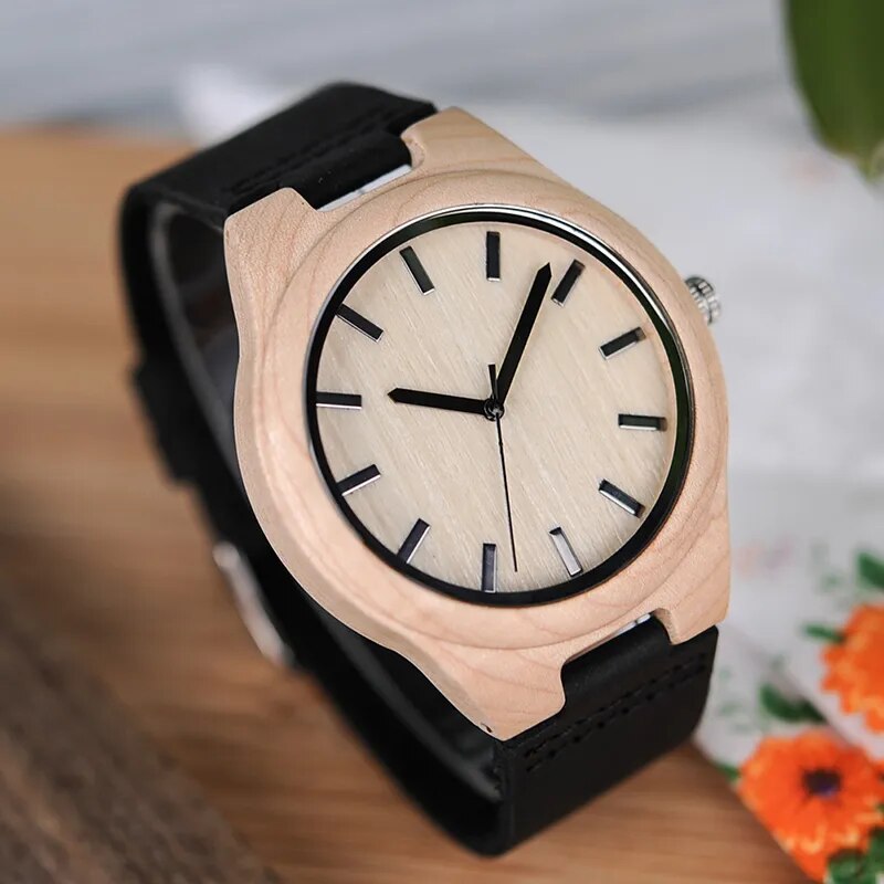BOBO BIRD Luxury Brand Ebony Wood Watch Customized Gift Quartz Movement Wristwatch for Son Mom Dad Boyfriend Engraved