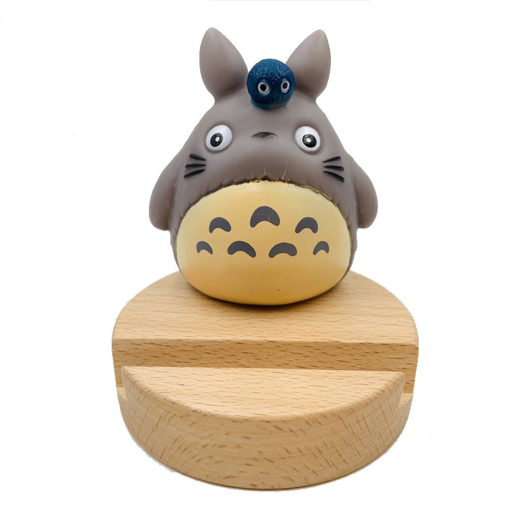 Totoro Universal Wooden Phone Holder for iPhone 11 Pro Max X XS Mobile Phone Bracket For Samsung S10 9 Tablet Stand Desk Phone