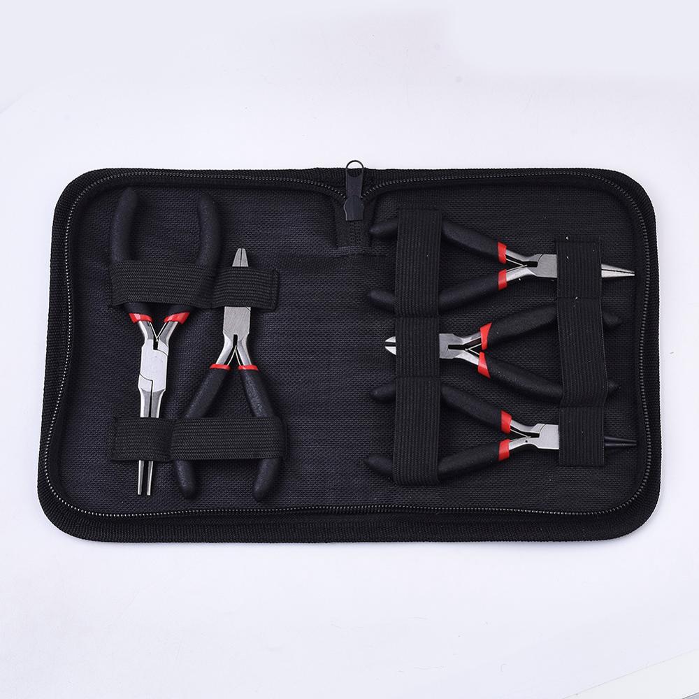 1Set Jewelry Making Tool Wire Cutter/Round Nose Pliers Side Cutting Pliers Scissor Vernier Tape Measure Beading Tweezers Awls