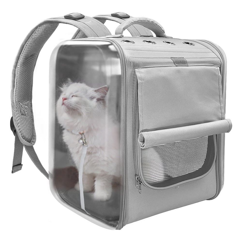 Breathable Cat Backpack Large Capacity Puppy Dog Transparent Carrying Bag Outdoor Travel Portable Pet Carrier Cats Shoulders Bag