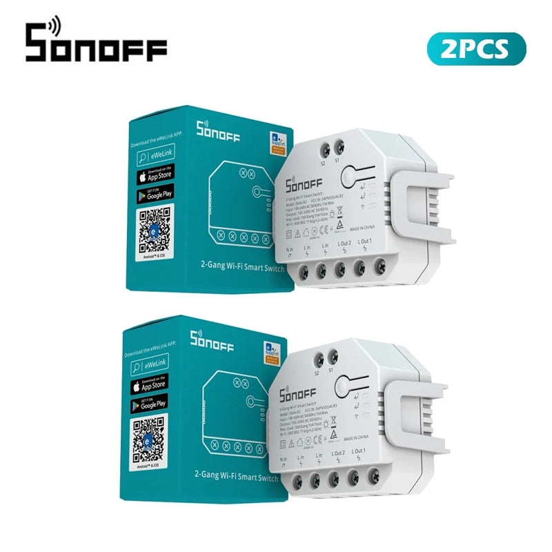 SONOFF DUAL R3 2 Gang Dual Relay Module DIY MINI Smart Switch Power Metering Smart Home Control via eWeLink Alexa Google Home