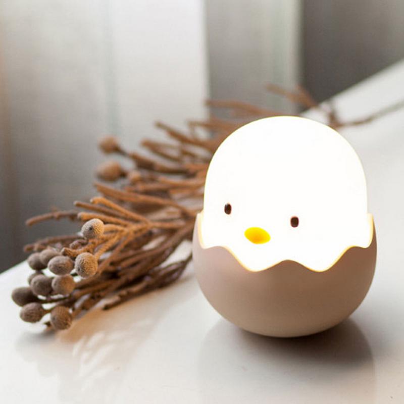 Silicone Chicken Egg Touch Sensor LED Night Light Child Baby Kids USB Charge Romantic Atmosphere Night Lamp