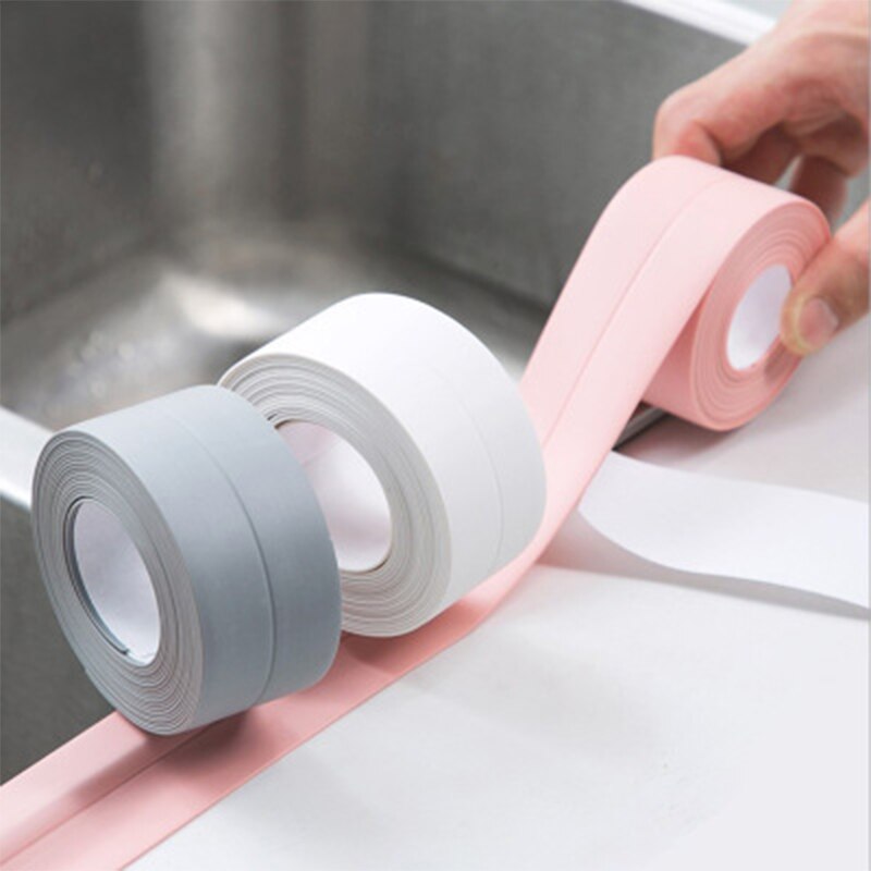 3.2mx38mm 22mm Windows Bath Tape Sealing Strip Pvc Kitchen Waterproof Wall Sticker Self-adhesive Seam Toilet Corner Tape Sealant