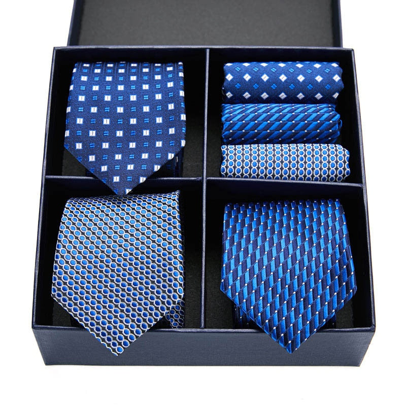 Gift box packing Silk Ties For Men Novelty Hanky  Set 3 Styles  Men's Tie Formal Red Cravat for Wedding Business Necktie