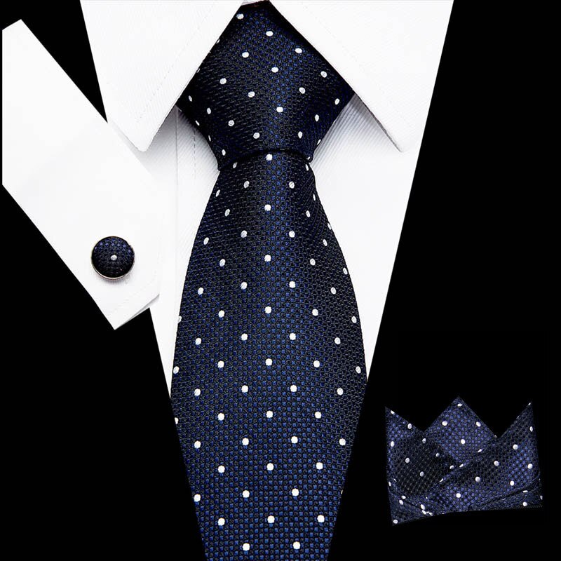 Free shipping Mens Ties  Luxury Paisley Blue Silk Tie with Hanky Tie Set Cufflinks Buisness jacquard Woven Neck Tie