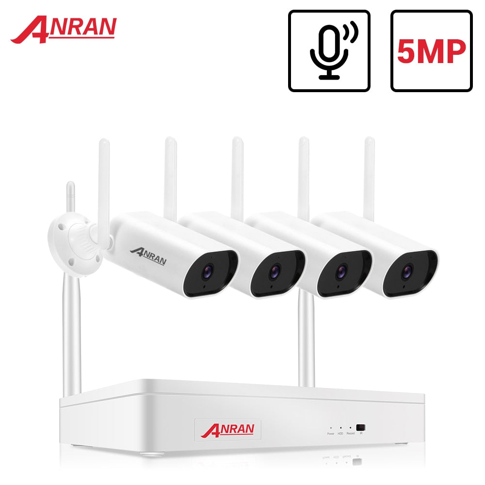 ANRAN 5MP Surveillance Kit Camera Wireless Set Security System 1920P 8CH NVR Outdoor IP66 Waterproof Two-way Audio H.265 Video